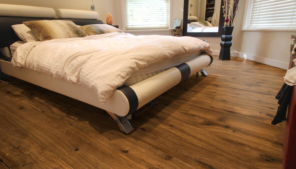 OAK FLOORING DISTRESSED, SMOKED RUSTIC GRADE 189MM WIDE smoked-oak-flooring